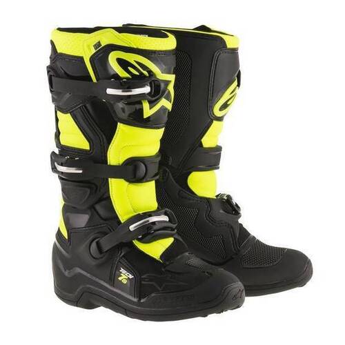 Alpinestars Youth Tech 7S Boots - Black/Yellow - 4 - SKU:AS201501715504