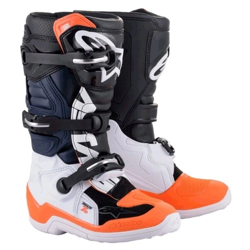 Alpinestars Youth Tech 7S Boots - Black/White/Orange - 8 - SKU:AS201501724108