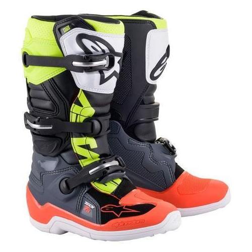 Alpinestars Youth Tech 7S Boots - Black/Grey/Red/Yellow