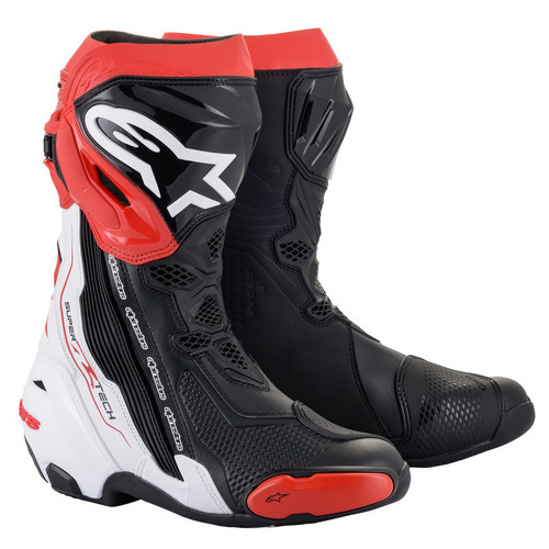 Alpinestars Supertech R V2 Boot - Black/White/Red - 40 - SKU:AS2220021012340