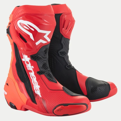 Alpinestars Supertech R V2 Boot - Red/Fluro Red - 44 - SKU:AS2220021302944