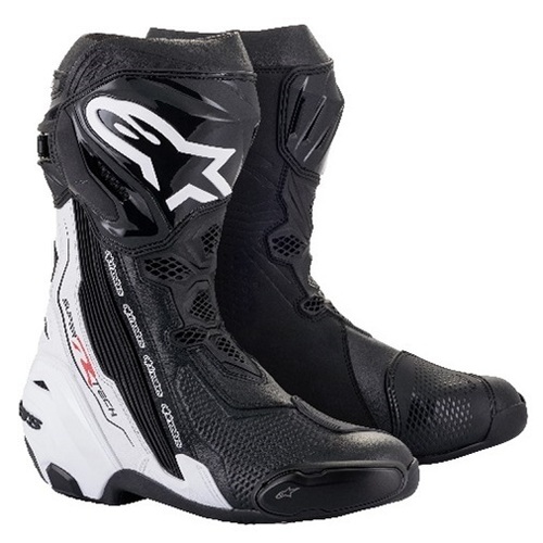 Alpinestars Supertech R V2 Vented Boots - Black/White - 47 - SKU:AS2220121001247