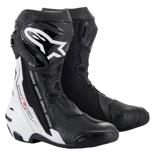 Alpinestars Supertech R V2 Vented Boot - Black/White - 48 - SKU:AS2220121001248