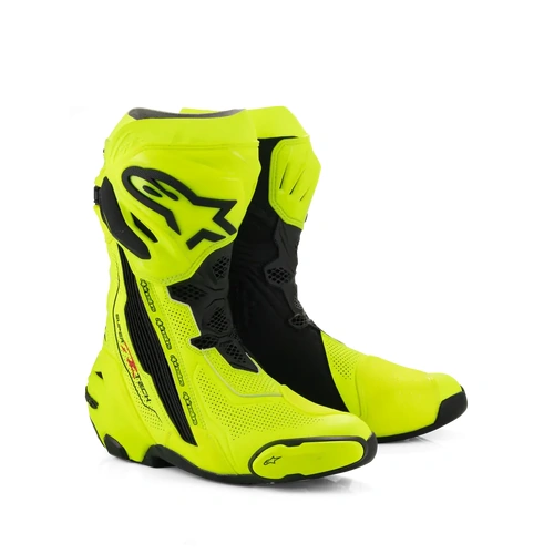 Alpinestars Supertech R Vented Motorcycle Boots - Fluro Yellow/Black
