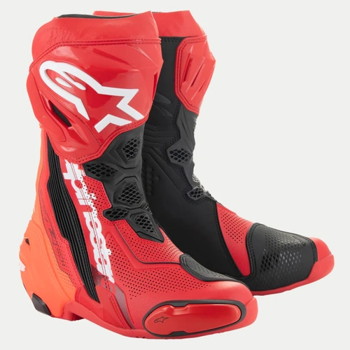 Alpinestars Supertech R V2 Vented Boot - Red/Fluro Red - 45 - SKU:AS2220121302945