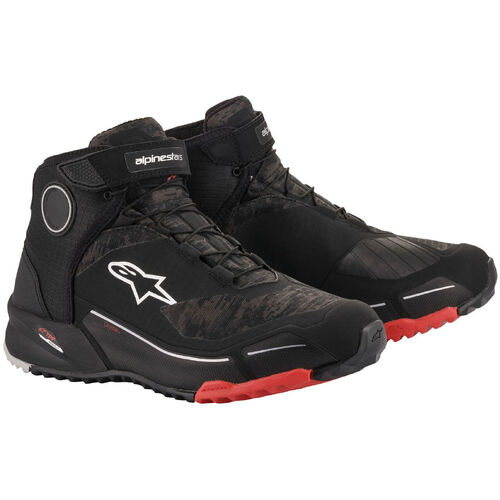 Alpinestars CR-X Drystar Black Camo Red Riding Shoes - SKU:AS2611820099310