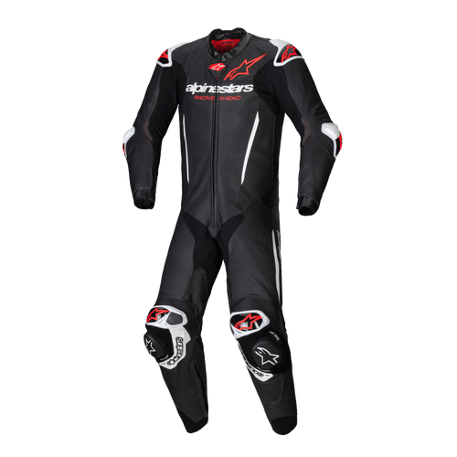 Alpinestars GP-R7 1 Pce Leather Suit - Black/White/Fluro Red