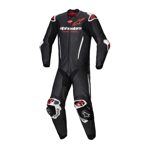 Alpinestars GP-R7 1 Pce Leather Suit - Black/White/Fluro Red - 50 - SKU:AS3150125123150