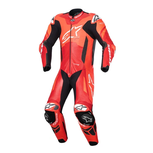 Alpinestars GP Plus V4 Sprint 1 Piece Leather Motorcycle Suit - Fluro Red/Mid Red/White - 48 - SKU:AS3150225308748