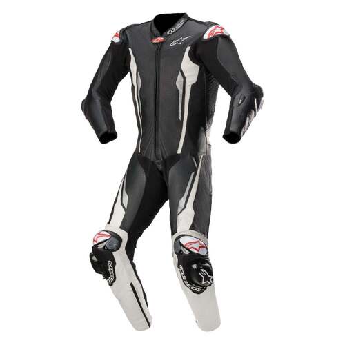 Alpinestars Racing Absolute 1-Piece Leather Suit Tech-Air Compatible - Black/White - 48 - SKU:AS3156319001248