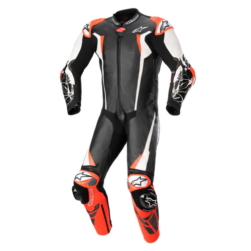 Alpinestars Racing Absolute V2 Suit - 1 Pce - Black/White/Fluro Red - 46 - SKU:AS3156323123146