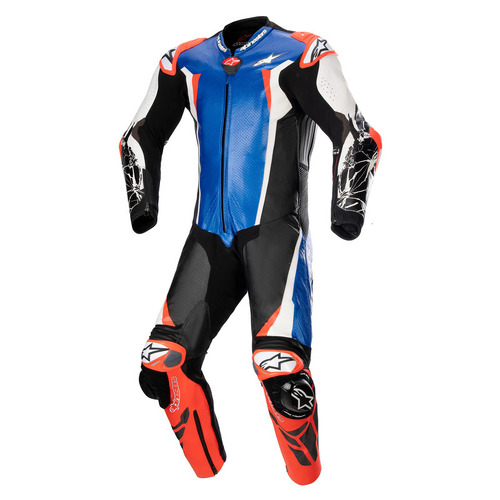 Alpinestars Racing Absolute V2 Suit - 1 Pce - Metallic Blue/Black/White/Fluro Red - 54 - SKU:AS3156323718354