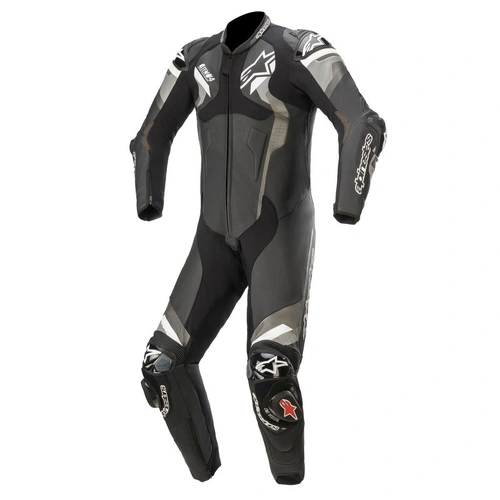 Alpinestars Atem V4 Leather Suit - 1 Pce - Black/Grey/White - 52 - SKU:AS3156520100452