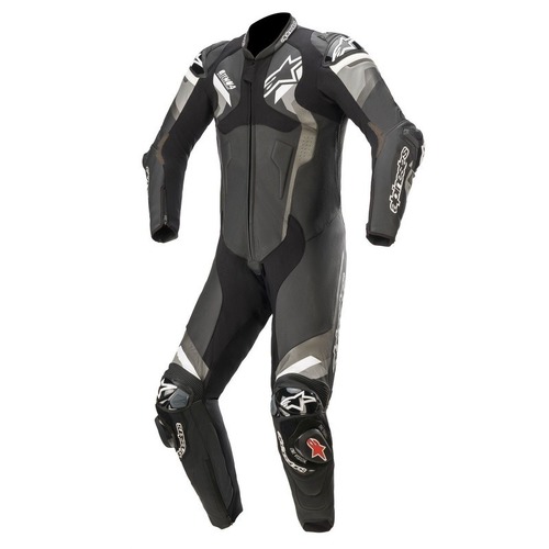 Alpinestars Atem V4 Leather Suit - 1 Pce - Black/Grey/White - 58 - SKU:AS3156520100458