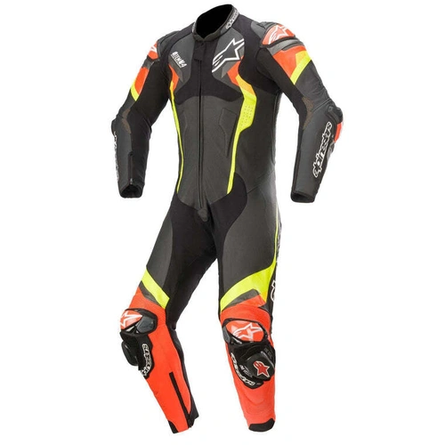 Alpinestars Atem V4 1 Piece Leather Suit - Black/Red/Yellow - 54 - SKU:AS3156520135554