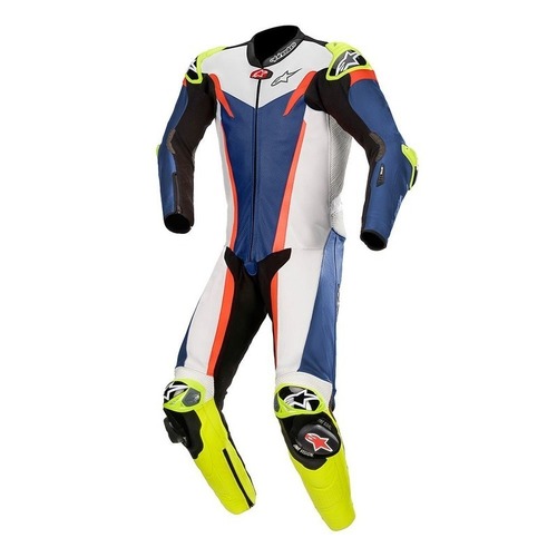 Alpinestars GP Tech Air Suit - 1 Pce - Blue/White/Fluro Yellow/Fluro Red - 50 - SKU:AS3156819723050