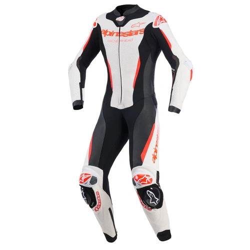 Alpinestars Womens Stella GP-R7 1 Piece Leather Suit - White/Black/Fluro Red