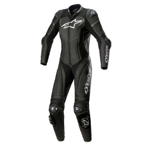 Alpinestars Womens Stella GP Plus Leather Suit - 1 Pce - Black/White/Metallic Grey - 38 - SKU:AS3180522102238