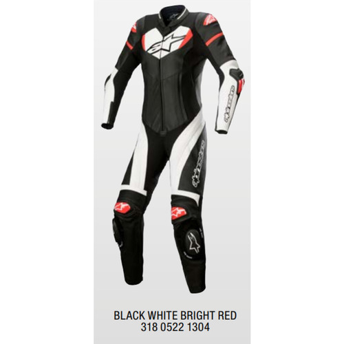 Alpinestars Womens Gp Plus Suit - 1 Pce - Black/White/Red - 48 - SKU:AS3180522130448