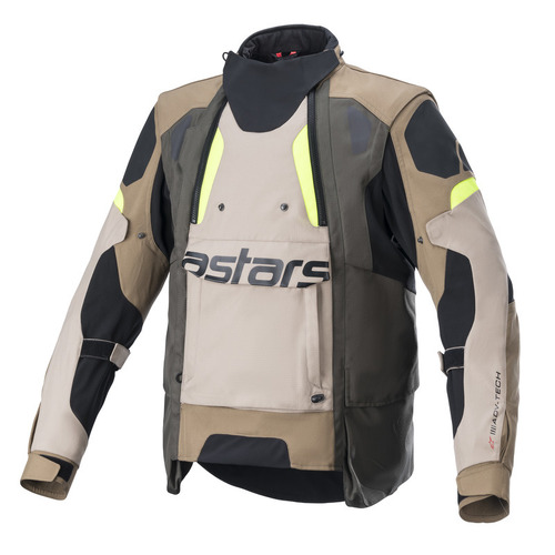 Alpinestars Halo Drystar Adv Jacket - Khaki/Sand/Fluro Yellow - S - SKU:AS3204822086556