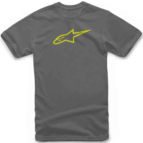 Alpinestars Ageless Tee - Charcoal/Hi Vis Yellow - S - SKU:AS3272030185573