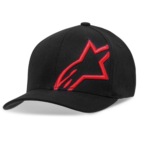 Alpinestars Corp Shift 2 Curved Peak Hat - Black/Red - L/XL - SKU:AS3281008103084