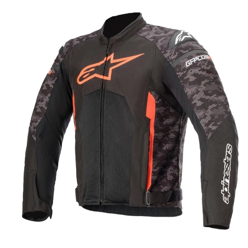 Alpinestars T-GP Plus R V3 Air Jacket - Black/Camo/Red Fluorescent - 2XL - SKU:AS3300620099464