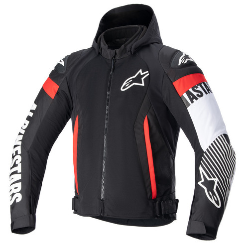 Alpinestars Zaca Air Jacket - Black/White/Fluro Red - S - SKU:AS3306423123156