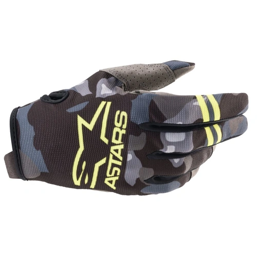 Alpinestars Youth Radar Gloves - Camo/Yellow - 2XS - SKU:AS3541821915552
