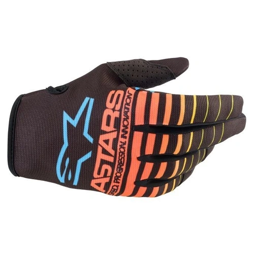 Alpinestars Youth Radar Black Yellow Coral Gloves - Black - 3X-Small - Youth - SKU:AS3541822153450