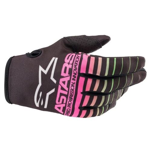 Alpinestars 2022 Youth Radar Gloves - Black/Green/Pink - 2XS - SKU:AS3541822166952