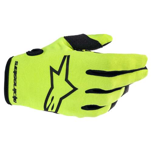 Alpinestars 2023 Youth Radar Gloves - Fluro Yellow/Black - 3XS - SKU:AS3541823055150