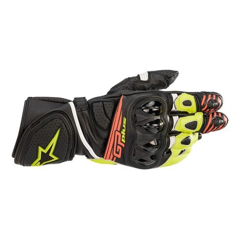 Alpinestars GP Plus R2 Black Yellow Red Gloves - SKU:AS3556520153866