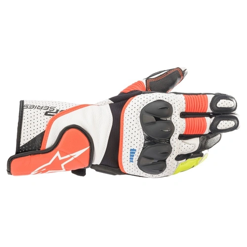 Alpinestars SP2 V3 White Black Yellow Red Gloves - Unisex - Medium  - SKU:AS3558221231058