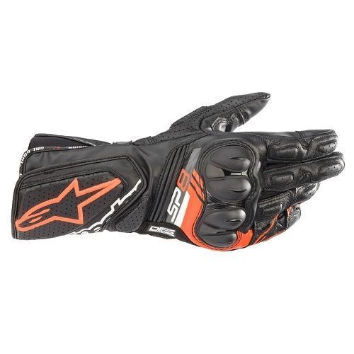 Alpinestars SP-8 V3 Black Red Leather Gloves - SKU:AS3558321103058