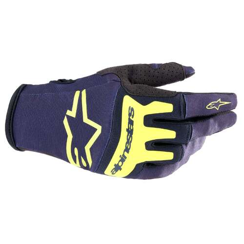 Alpinestars 2023 Techstar Gloves - Night Navy/Fluro Yellow - S - SKU:AS3561023745556