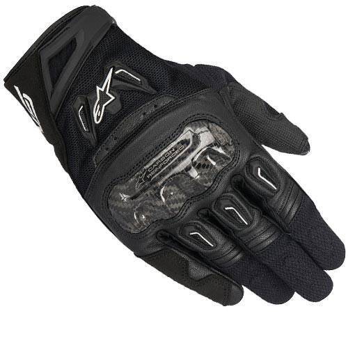 Alpinestars SMX-2 Air Carbon V2 Black Leather Gloves - Unisex - Medium  - SKU:AS356771701058