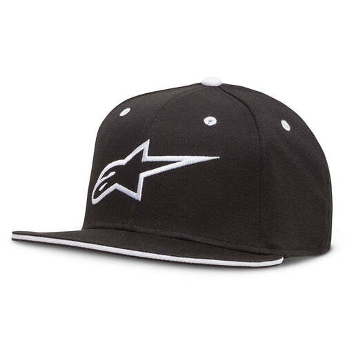 Alpinestars Ageless Flatbill Hat - Black/White - S/M - SKU:AS3581015102082