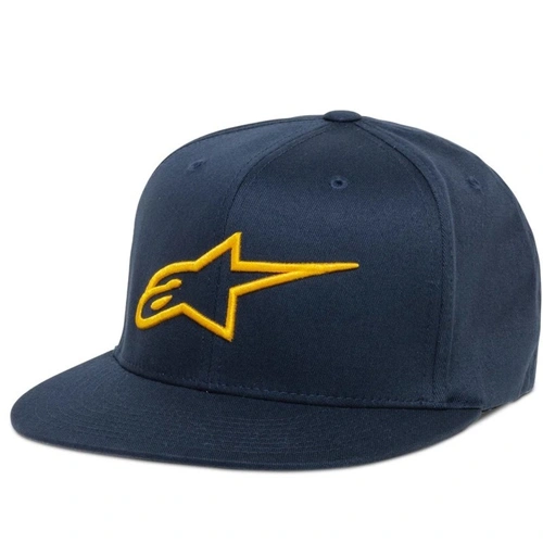 Alpinestars Ageless Flatbill Hat - Navy/Gold - S/M - SKU:AS3581015705982