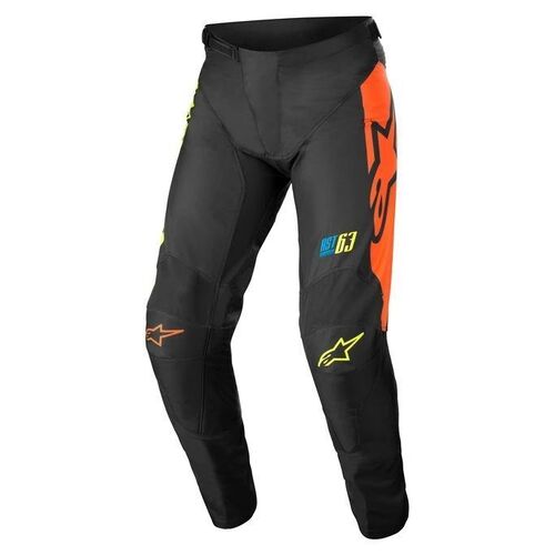 Alpinestars 2022 Racer Compass Black Yellow Coral Pants - SKU:AS3722122153438