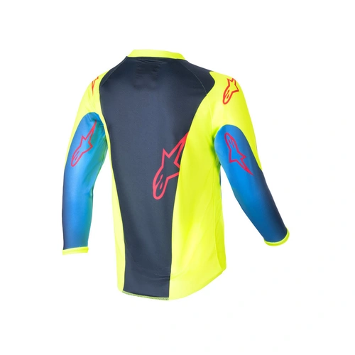 Alpinestars 2024 Kids Racer Hoen Jersey - Fluro Yellow/Blue/Night Navy