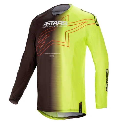 Alpinestars Techstar Phantom Jersey - Black/Fluro Yellow - XL - SKU:AS3760121015562