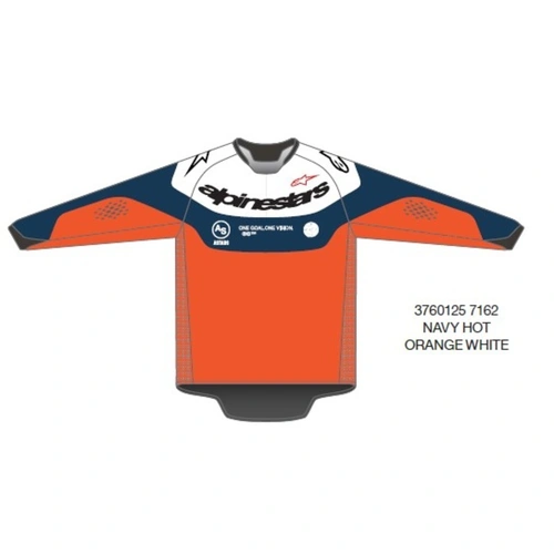 Alpinestars 2025 Pro-Dura Jersey - Navy/Hot Orange/White - 58 - SKU:AS3760125716258