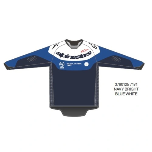Alpinestars 2025 Pro-Dura Jersey - Navy/Bright Blue/White - 58 - SKU:AS3760125717458