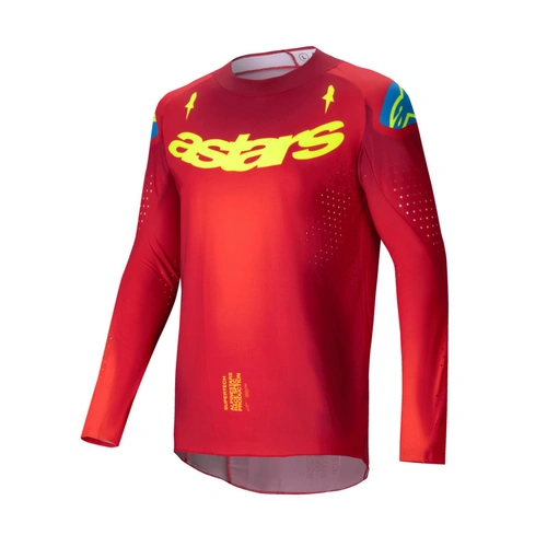 Alpinestars 2025 Supertech Maker Jersey  - Bright Red/Fluro Yellow - 2XL - SKU:AS3760225305864
