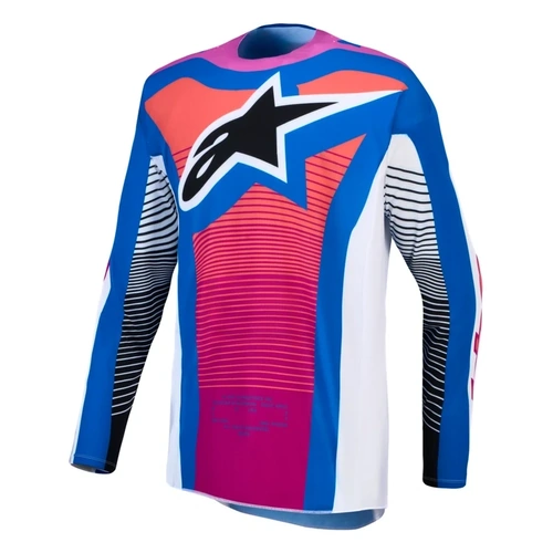 Alpinestars 2027 Techstar Maven Jersey - White Hot Coral Blithe Blue