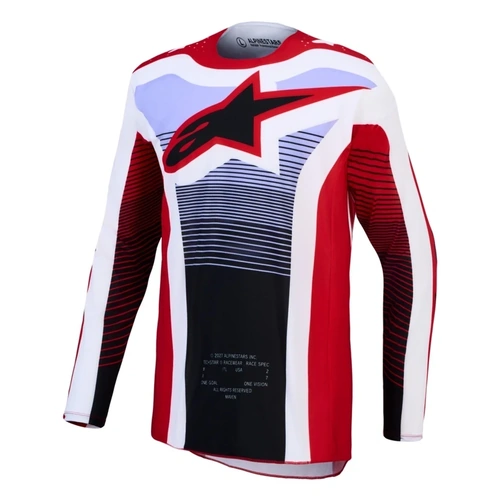 Alpinestars 2027 Techstar Maven Jersey - Fire Red White Lavender Black