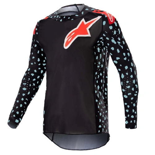 Alpinestars Supertech North Jersey - Black/Neon Red - S - SKU:AS3760523139756