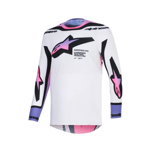 Alpinestars 2026 Supertech Pro Vista MX Jersey - White/Purple/Black - S - SKU:AS3760626237156