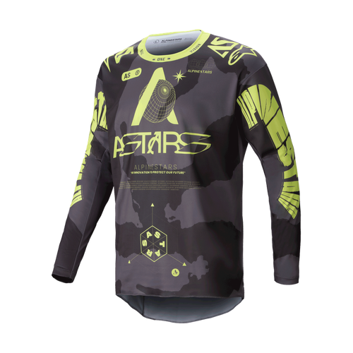 Alpinestars 2025 Racer Hollow Jersey  - Bark Camo/Fluro Yellow